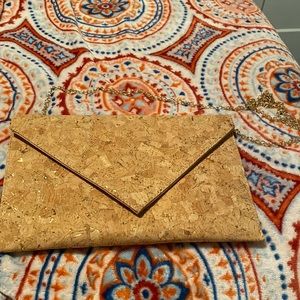 Bam Forever cork with gold over the shoulder purse